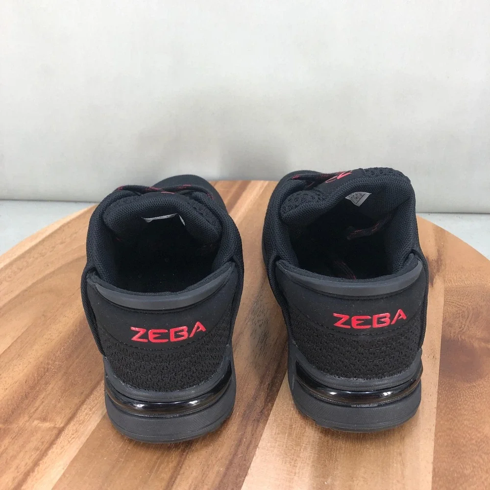 Zeba Womens Hands-Free Black Sneakers Black Slip On Walking Shoes Size 8.5 Wide